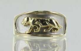 【送料無料】ネックレス　イエローホワイトゴールドジャガーリング14ct yellow and white gold jaguar ring