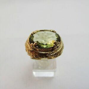 yzlbNX@kS[hJOOTCYfabulous huge 10k gold amp; olivine ring 128 grams size j12