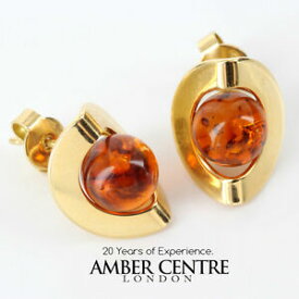 【送料無料】ネックレス　イタリアハンドメイドバルトゴールドスタッド￥italian hand made genuine baltic amber 18ct gold studs gs0992 rrp750