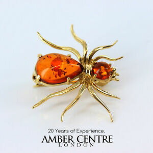 �y���������z�l�b�N���X�@�C�^���A�S�[���h�N���u���[�`���o���gitalian made baltic amber in 18ct gold spider brooch gb000418ct rrp760