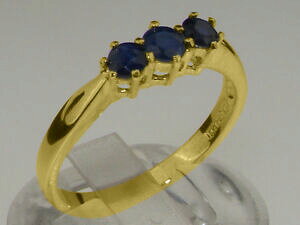 yzlbNX@\bhCG[S[hTt@CAOTCYsolid 14ct yellow gold natural sapphire womens trilogy ring sizes j to z