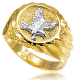 【送料無料】ネックレス　ソリッドゴールドアメリカンイーグルメンズリング14k solid gold american eagle mens ring
