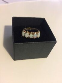【送料無料】ネックレス　ビンテージゴールドオパールリングサイズstunning, vintage 9ct gold 5 stone opal ring uk size m12