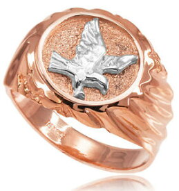 【送料無料】ネックレス　ソリッドローズゴールドアメリカンイーグルメンズリング14k solid rose gold american eagle mens ring