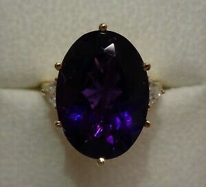 yzlbNX@AWXgzCggp[YOCG[S[hTCYfine large amethyst and white topaz ring 9ct yellow gold size o us 7 63 g