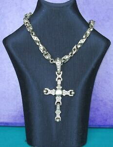 yzlbNX@X^[OVo[NXt@V[`F[Zbgsecondhand sterling silver articulated gem set cross on a fancy chain 93cm