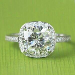 yzlbNX@zCgzCgS[hNbV305 ct halo cushion near white moissanite engagement wedding ring 9k white gold