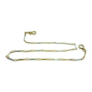 yzlbNX@S[hAo[gt@V[N`F[18ct gold 2 colour 15 albert fancy link chain