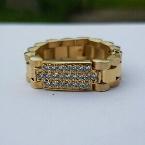 �y���������z�l�b�N���X�@9ct�����N�T�C�Yz3lovely 9ct gold watch link ring size z3