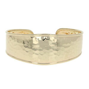 �y���������z�l�b�N���X�@�C�^���A�J�t�u���X���b�g�C�G���[�S�[���h�e�[�p�[italian cuff bracelet 6 14 10k yellow gold tapered hammered