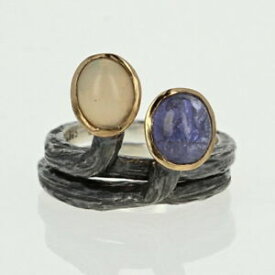 【送料無料】ネックレス　ボリングタンザナイトオパールスターリングシルバーブロンズサイズ handmade bora ring tanzanite welo opal sterling silver bronze set 2 size 65