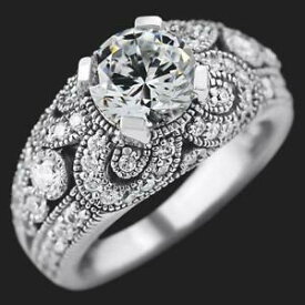 【送料無料】ネックレス　ホワイトゴールドホワイトラウンドカット125 ct white moissanite round cut engagement wedding ring in 9k white gold
