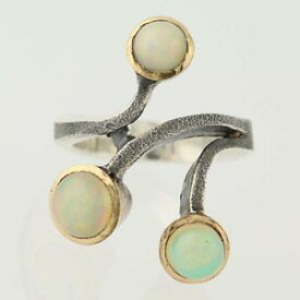 【送料無料】ネックレス　ボリングエチオピアオパールスターリングシルバーブロンズサイズ handmade bora ring ethiopian opal sterling silver bronze size 75 chunky