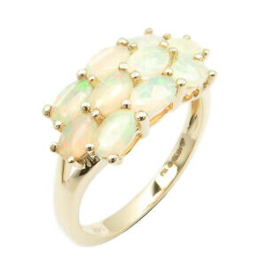 �y���������z�l�b�N���X�@�S�[���h�\���b�hk�G�`�I�s�A�I�p�[�������Ogold solid 14k multicolor natural ethiopian opal hallmarked fine ring sz 875