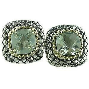 yzlbNX@JfkS[hX^[OO[AWXgNbVCOandrea candela 18k gold sterling green amethyst cushion 7mm earring ace41ga