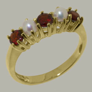 yzlbNX@CG[S[hK[lbgOTCY14ct yellow gold natural garnet amp; full pearl womens eternity ring sizes j to z
