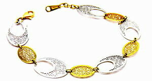 �y���������z�l�b�N���X�@�u���X���b�g�t�@���^�W�[gold bracelet 18kt fantasy for rings ovals yellow and white gold