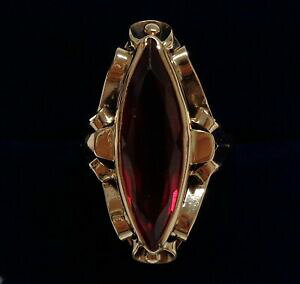 �y���������z�l�b�N���X�@���V�A���r�[�����O�S�[���h�T�C�Y�O����fine russian synthetic ruby ring upfinger 14ct gold size n 12 4 grams