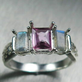【送料無料】ネックレス　ピンクサファイアシルバーkkゴールドプラチナリング06ct natural pink sapphire amp; labradorite 925 silver 14k 18k gold platinum ring