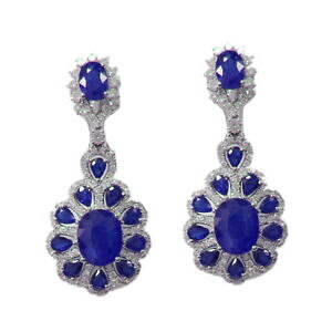 yzlbNX@Tt@CAX^[OVo[COprecious gemstones blue sapphire oval long earrings with 925 sterling silver