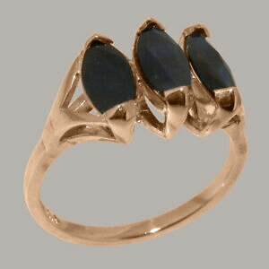 yzlbNX@\bh[YS[hTt@CAOTCYsolid 14ct rose gold natural sapphire womens trilogy ring sizes j to z