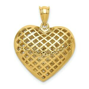 yzlbNX@CG[\bhS[ht@V[bVn[gy_gO14k yellow solid gold fancy mesh heart pendant 478 gram