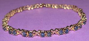yzlbNX@CG[S[h}`Tt@CACuXbgsecondhand ex gtv 9ct yellow gold multi sapphire line bracelet 205 cm
