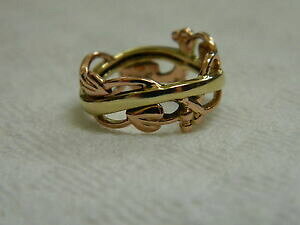 �y���������z�l�b�N���X�@�C�G���[���[�Y�E�F���V�������O�T�C�Yclogau yellow amp; rose welsh gold am byth ring rrp 71000 size p