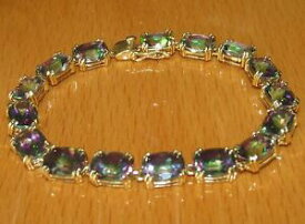 【送料無料】ネックレス　イエローゴールドトパーズラインブレスレットsecondhand ex gtv 9ct yellow gold mystic oval topaz line bracelet 16 cm