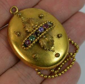 �y���������z�l�b�N���X�@�O���W�A�x�[�X���^���A�N���X�e�B�b�N�y���_���grare georgian regard base metal acrostic pendant d1846