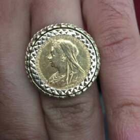 【送料無料】ネックレス　22ctゴールド1890sビクトリア10シリングリングサイズn22ct gold 1890s victorian ladies half sovereign ring size n