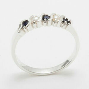 yzlbNX@zCgS[hTt@CAp[OTCY14ct white gold natural sapphire amp; pearl womens eternity ring sizes j to z