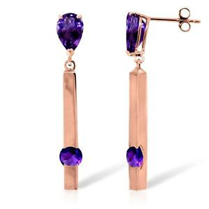yzlbNX@AWXgiVEho[fUCCOgenuine amethyst pear amp; round gems bar design dangles earrings in 14k solid gold
