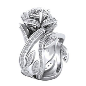 【送料無料】ネックレス　ホワイトラウンドカットウェディングブライダルリングスターリングシルバー335 ct white round cut engagement wedding bridal ring set 925 sterling silver