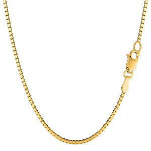 �y���������z�l�b�N���X�@�C�G���[�\���b�h�S�[���h�~���[�{�b�N�X�`�F�[��14k yellow solid gold mirror box chain, width 14mm