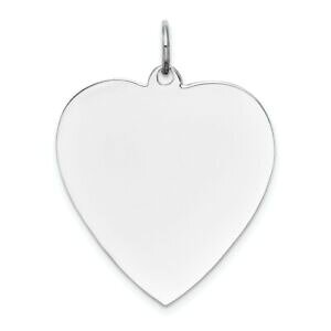 �y���������z�l�b�N���X�@k�z���C�g�S�[���h�Q�[�W14k white gold plain 027 gauge engravable heart charm 375g