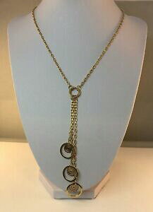 �y���������z�l�b�N���X�@multi18ct68gm�y���_���g16�`�F�[��18ct gold box chain with multi strand pendants 16 chain 68gms secondhand