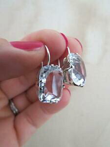 yzlbNX@Be[WCAOVAvintage silver quartz crystal drop earrings russian