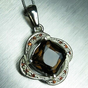 yzlbNX@X[L[NH[cuEVo[kkS[hv`iy_g62ct natural smoky brown quartz 925 silver 9ct 14k 18k gold platinum pendant