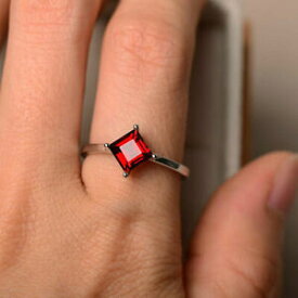 【送料無料】ネックレス　ガーネットソリッドホワイトゴールドサイズ150 ct genuine garnet engagement ring 14k solid white gold wedding rings size o