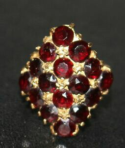 �y���������z�l�b�N���X�@���f�B�[�X�����O�S�[���hkt�K�[�l�b�gladies ring gold 18 kt 750 noble gefasste garnet rg 64 17,2 mm