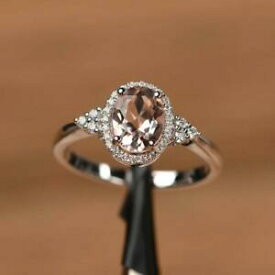 【送料無料】ネックレス　ピンクカットソリッドローズゴールド158tcw oval cut natural morganite pink engagement ring 14k solid rose gold