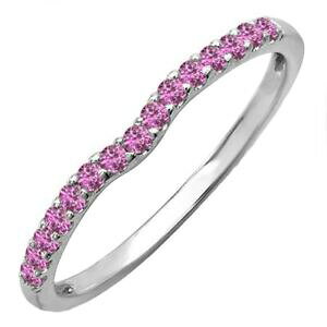 yzlbNX@S[hsNTt@CA025 ct 14 ct gold pink genuine sapphire wedding ring 14 ct