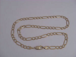 �y���������z�l�b�N���X�@�S�[���h�t�B�K���`�F�[��9ct gold figaro chain 20 158gm 06cm wide secondhand