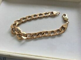 【送料無料】ネックレス　9ctゴールド89ct gold 8 solid flat curb bracelet