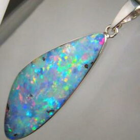 【送料無料】ネックレス　オーストラリアオパールペンダントソリッドシルバーlarge australian inlay opal pendant 102ct genuine solid 925 silver gem gift a08