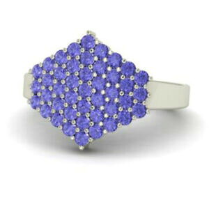 yzlbNX@086 ct^UiCgNX^14kzCgS[hm n j086 ct tanzanite cluster ring 14k white gold gemstone wedding rings size m n j