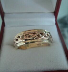 yzlbNX@EF[Y[YCG[S[hPgOTCYwelsh 9ct rose amp;yellow gold celtic ring hm 2010 cymru y metel size t