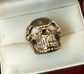 【送料無料】ネックレス　スカルリングソリッドゴールドリングサイズskull ring 9ct solid gold ring size s weight 173g fully hallmarked quality