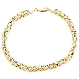 【送料無料】ネックレス　メンズkイエローゴールドビザンチンボックスリンクブレスレットmens real 10k yellow gold hollow byzantine box link weave bracelet 485mm 9